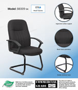 Boss Mid Back Fabric Guest Chair In Black, B8309-BK